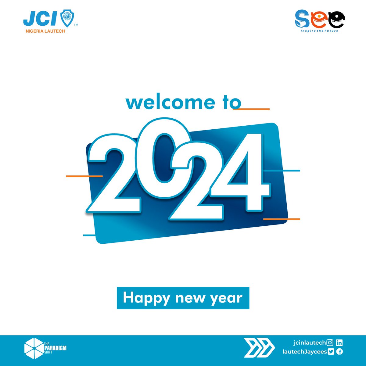 jcilautech's tweet photo. 💃IT'S A NEW YEAR💃
May this year bring new happiness, new goals, new achievements, and a lot of new inspiration. Wishing you a year fully loaded with happiness
Happy New Year 🎊
#HappyNewYear
#NewGoals
#SendingForward
#SEE
#TheParadigmShift2024
#JCINigeriaCollegiate2024
#JCI https://t.co/8ubCsjWzJc