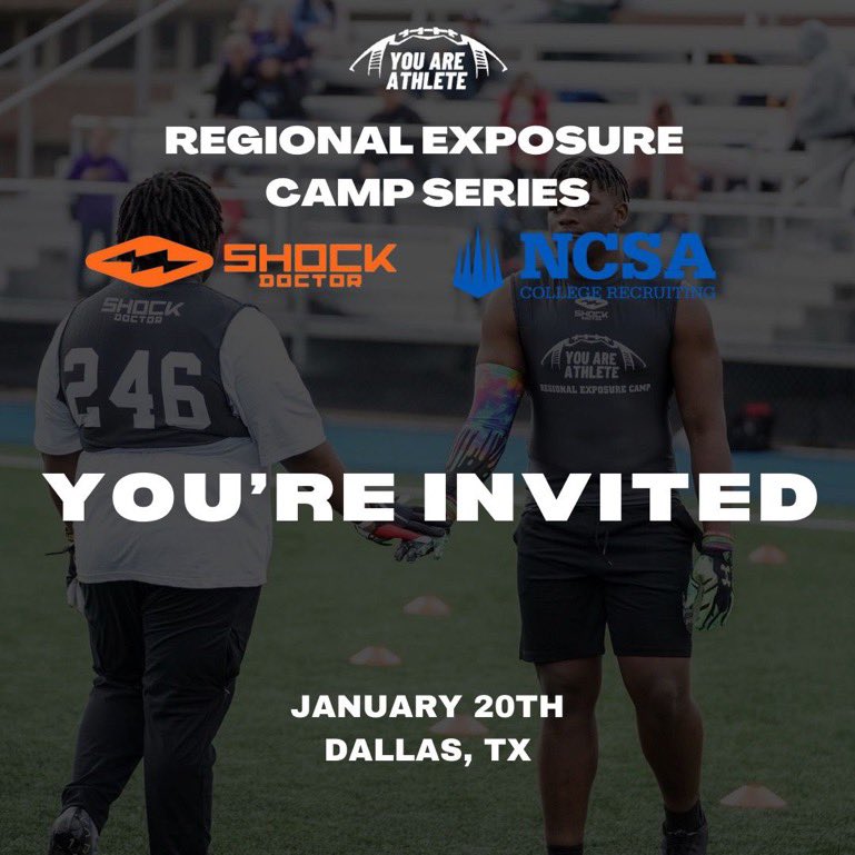 Thank you for the invite! <a href="/youareathlete/">You Are Athlete</a> <a href="/ShockDoctor/">Shock Doctor</a> <a href="/ncsa/">NCSA College Recruiting</a>