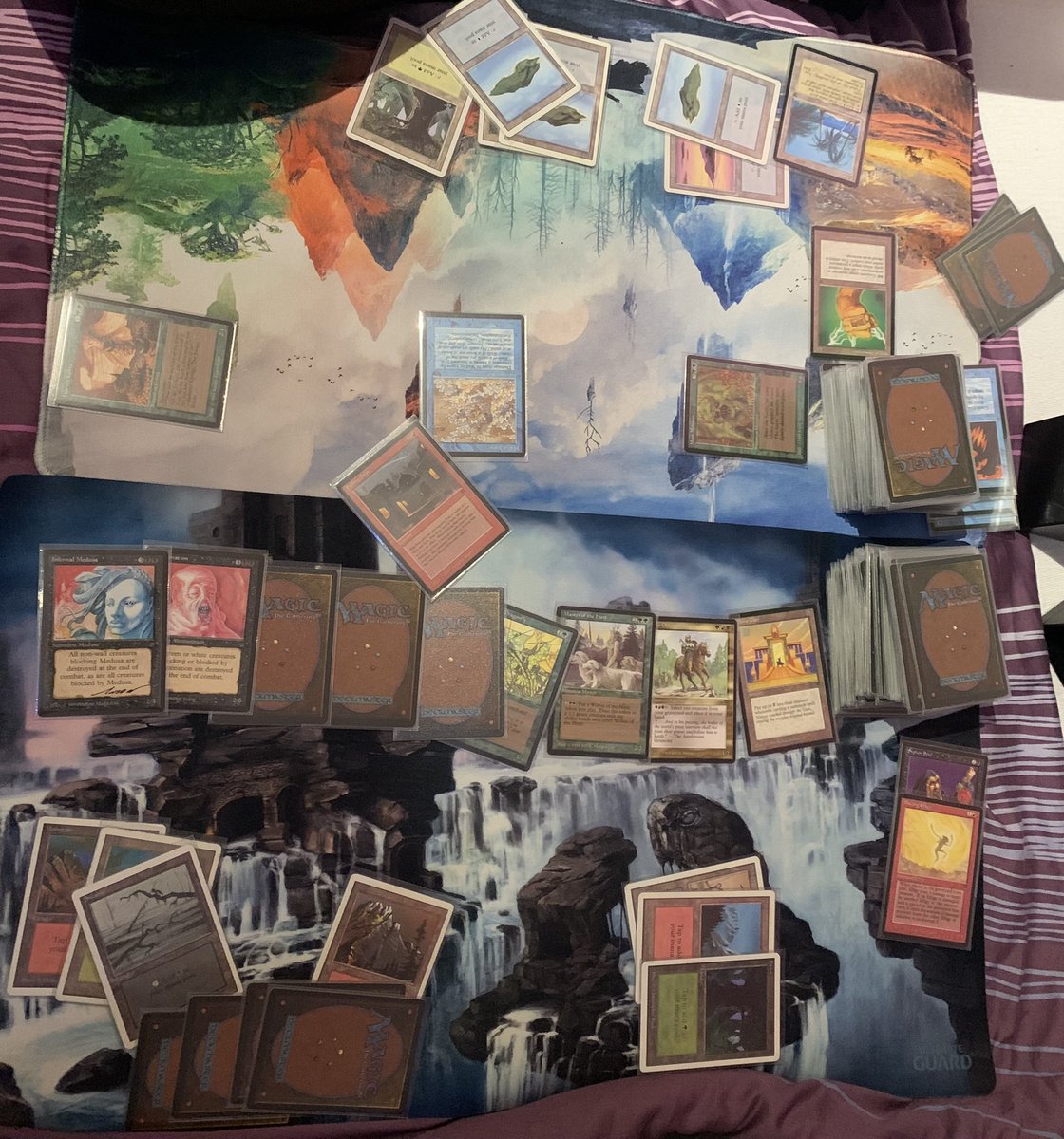 CardboardTutor's tweet image. Built two #Legends #Commander decks out of my #SetCube with Rubinia Soulsinger (Wifey) and Adun Oakenshield (Me). Our dog also wanted to be near us (she hates fireworks and staying near us comforts her). I won both rounds even though Wifey’s Time Elemental and Greater Realm of …