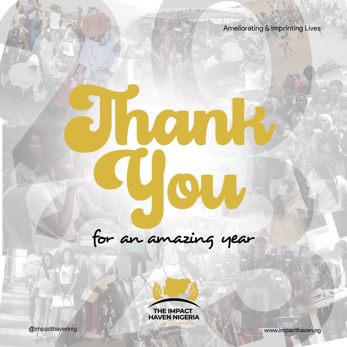 ImpactHavenNig's tweet photo. It has been an amazing year indeed because YOU were part of it.

To our volunteers, partners, SMT and Board of Trustees members, Thank YOU for all YOU did in making Impact Haven work in 2023.

Thank YOU all for staying true to this project, we look forward to an amazing year 2024 https://t.co/7QbR4EGcMB