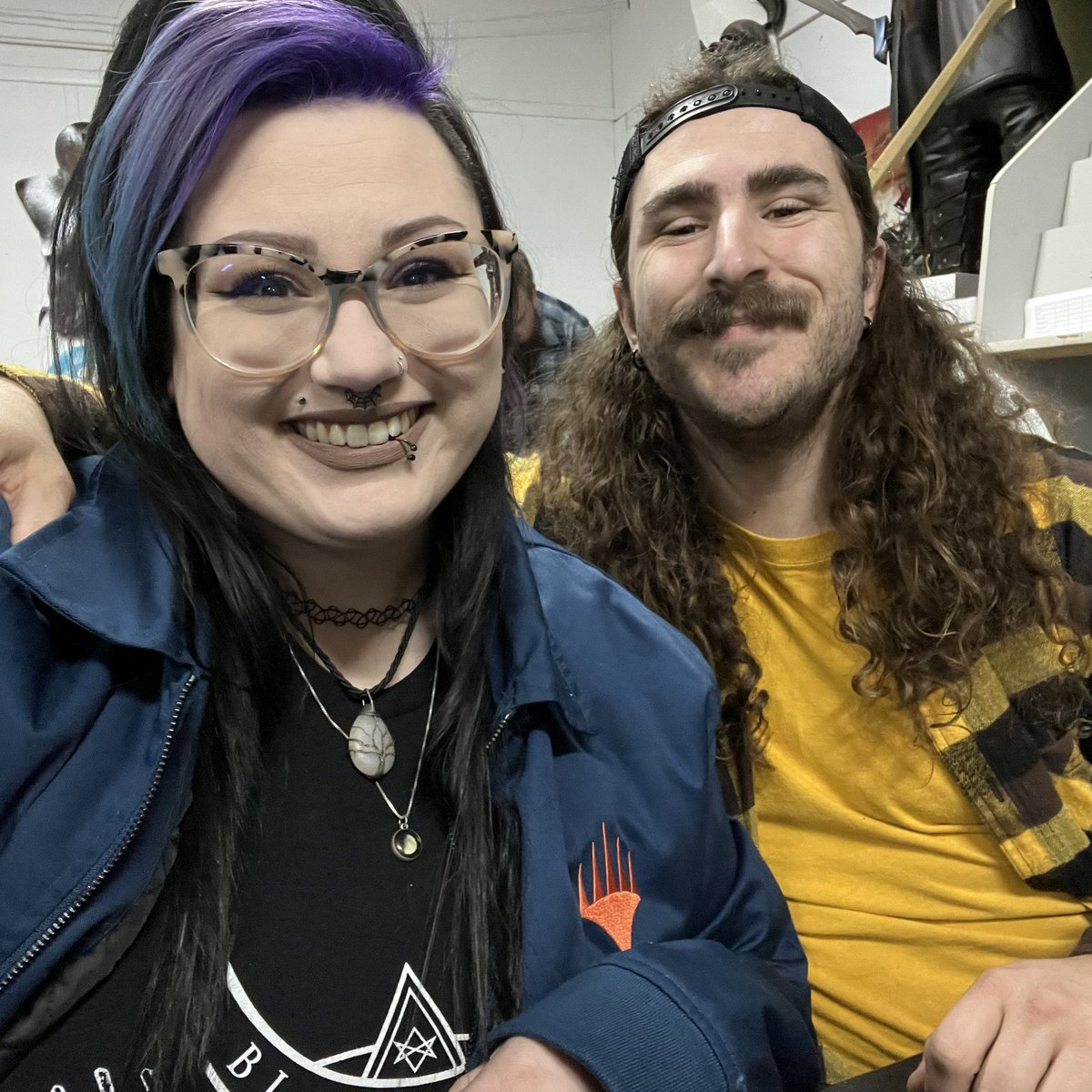 GrimTutorsMTG's tweet photo. #MTGUnfinity draft at our LGS for #NYE2023 / our buddy Kyler’s birthday!
@itsannamargaret needs to be on standby, @OblivionSorrow decided “fuck it, we ball” on attractions she’s never played was a good idea. 🙃 https://t.co/rpPX9lU5YN