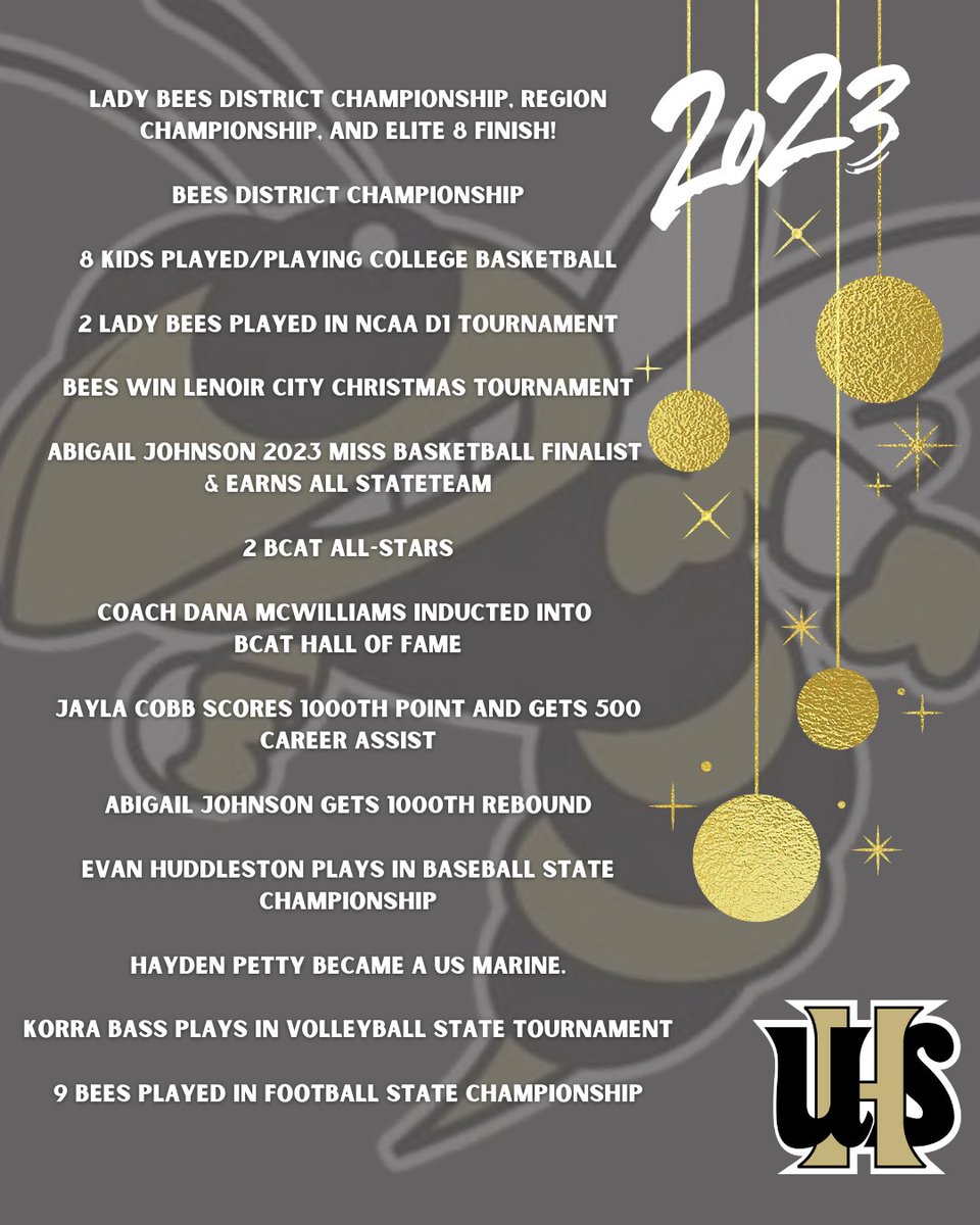 uppermanhoops's tweet image. 2023 was pretty good to us! We are proud of all of our Bees and Lady Bees and all of their accomplishments! Here’s a recap of some of our best moments of 2023! Go Bees! #WeAreUpperman  #GoldStateOfMind
