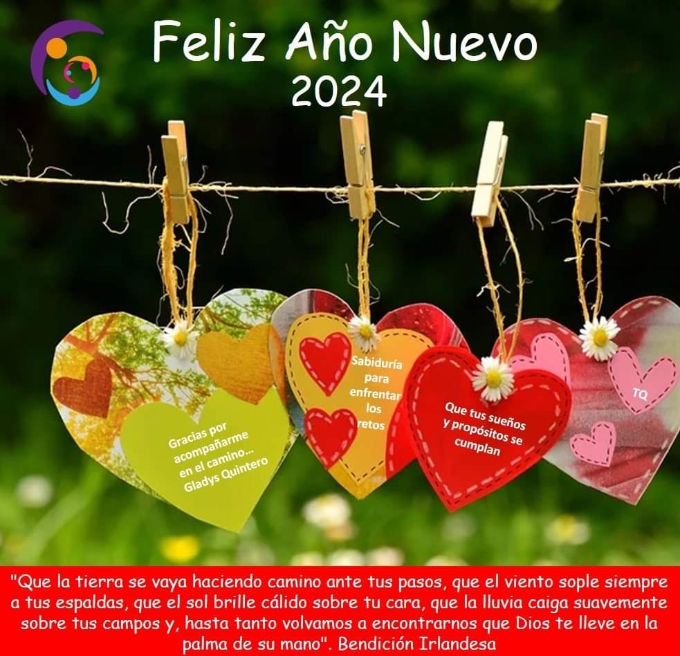 Feliz Año nuevo 2024

Mis mejores deseos para este año 2024. Les regalo para este inicio de año esta, hermosa bendición Irlandesa para iniciar el año: 
*
#FacilitarteProcesos  
#Facilitacion  #Formación
#Facilitarte_desarrollohumano