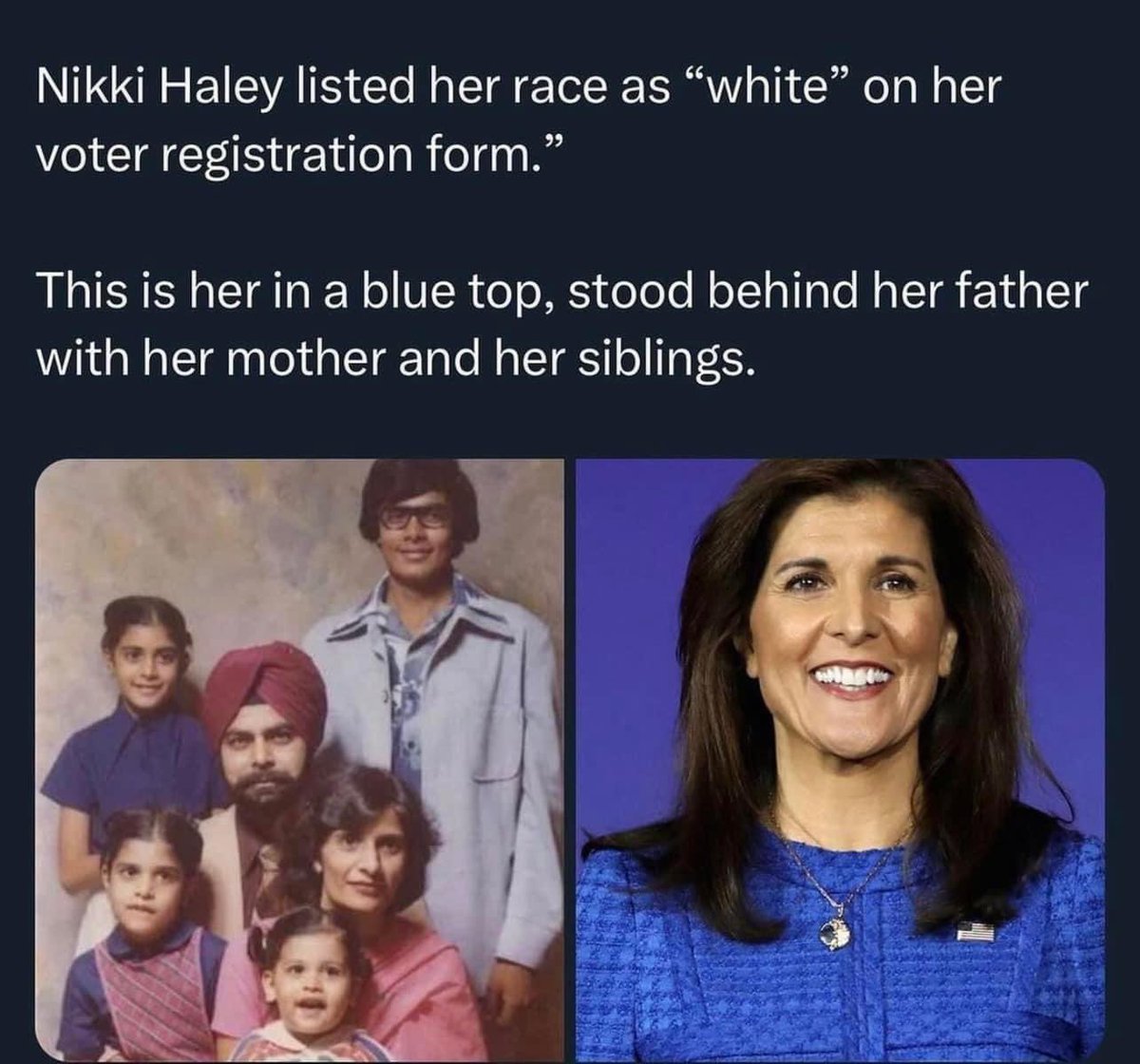 really?🧐@NikkiHaley  

No one will become a European just because their ancestors lived in our land and took refuge in our country. Race never changes, no matter how hard you try.