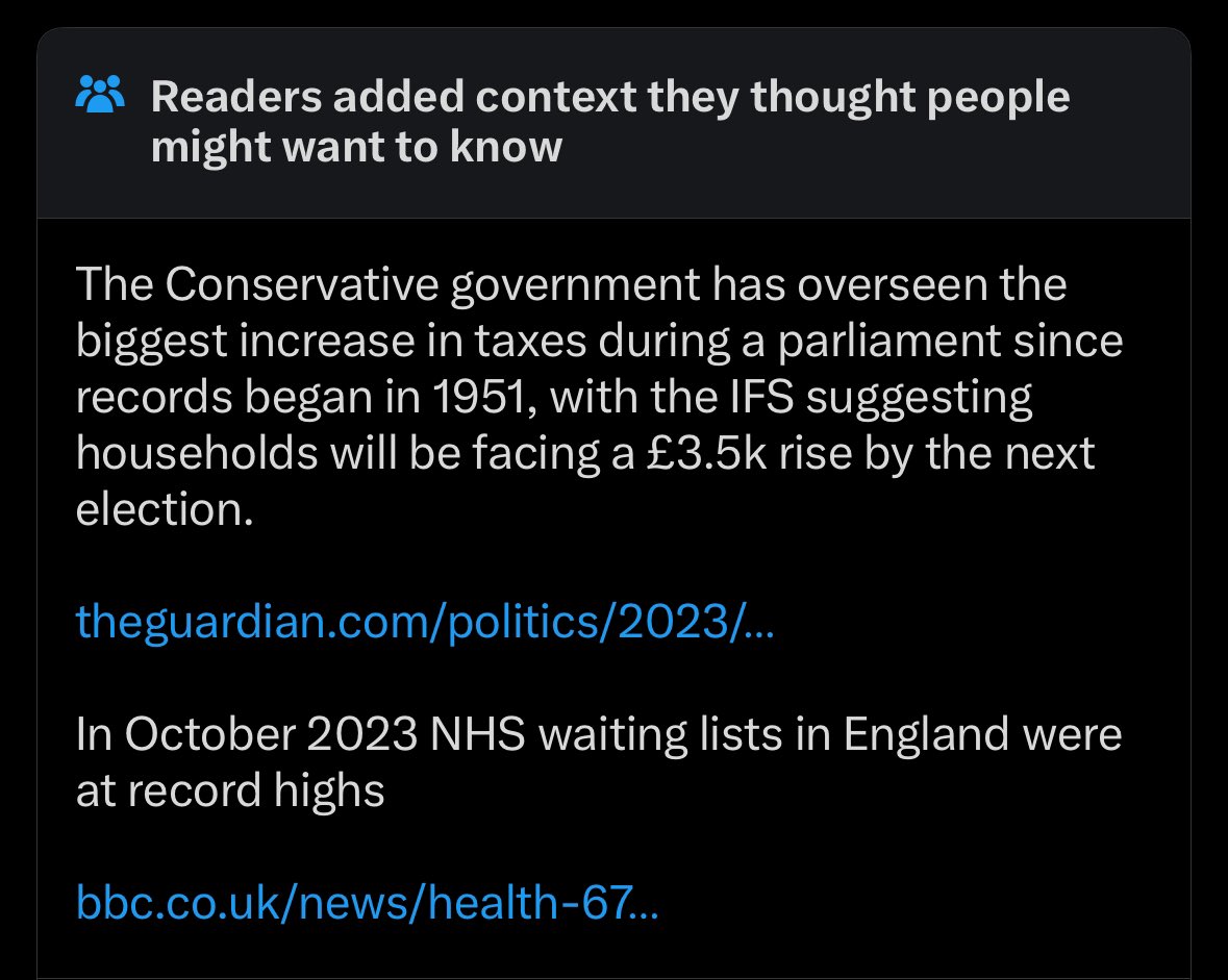 Am_Yes76's tweet photo. @RishiSunak Getting fact checked in the community notes. The final shame for the PM for 2023 🤣🤣🤣 https://t.co/lVONVxyXGN