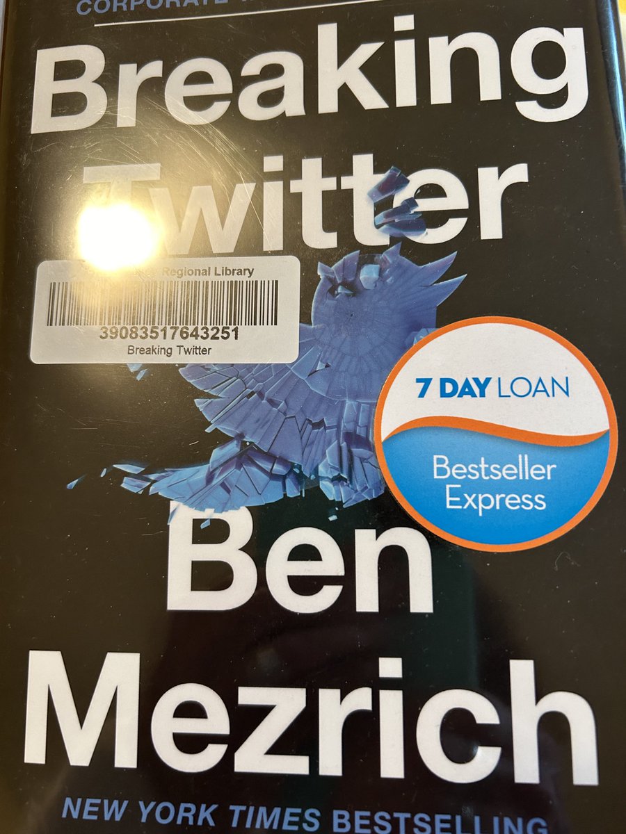 I loved Breaking Twitter by Ben Mezrich, I read it in 9 days. It was hard to put down. The hook, and I quote: Elon Musk didn’t break Twitter, Twitter broke Elon Musk. Can’t help but agree.