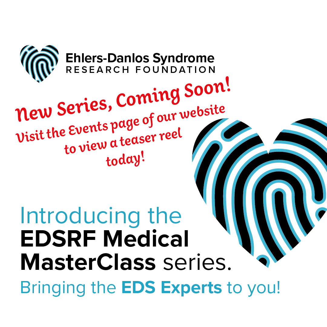 ehlersresearch's tweet photo. Coming this winter is a new resource for the EDS Community, the EDSRF Medical MasterClass series! In these webinar sessions we will bring the EDS Experts to you! Each webinar will end with a live Q&amp;A section. https://t.co/wvQbT4QxtL