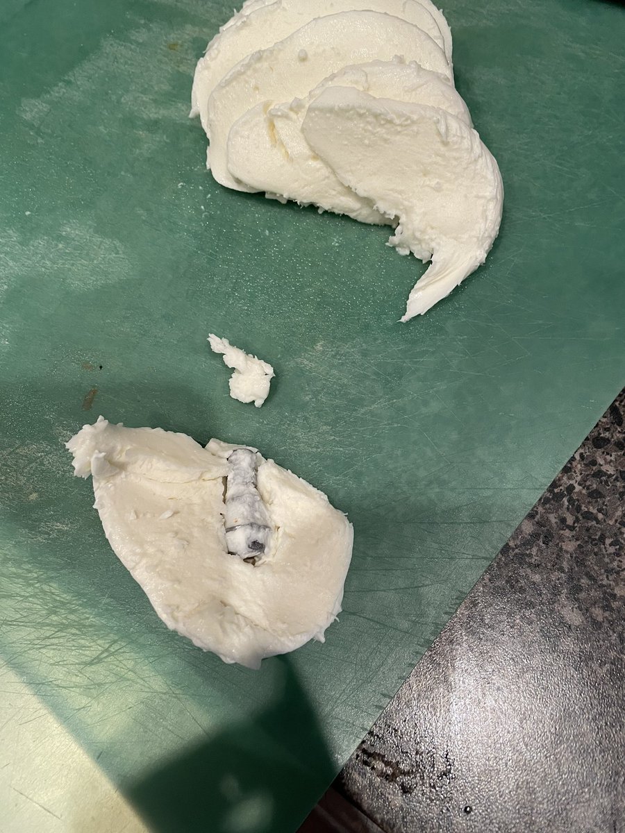 MichaelRappos's tweet photo. Look what was found in a 3 pack of #galbani fresh mozzarella which was purchased from @costcocanada #Costco #bolt there should be better #qualitycontrol https://t.co/3h3TEu1nV9