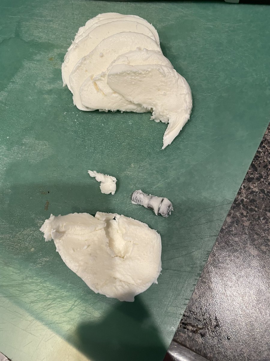 MichaelRappos's tweet photo. Look what was found in a 3 pack of #galbani fresh mozzarella which was purchased from @costcocanada #Costco #bolt there should be better #qualitycontrol https://t.co/3h3TEu1nV9