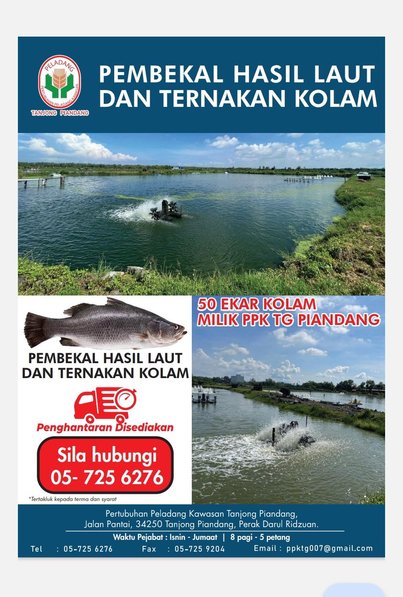 PPKTgP's tweet photo. Pembekal Hasil Laut &amp; Ternakan Kolam https://t.co/zMtFC4dVL5