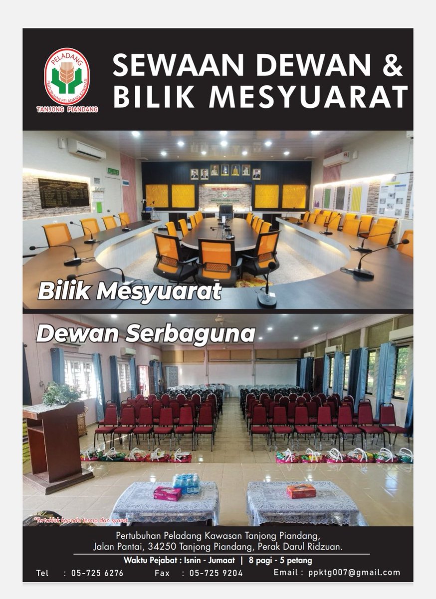 PPKTgP's tweet photo. Sewaan Dewan &amp; Bilik Mesyuarat https://t.co/UoVJmm1182