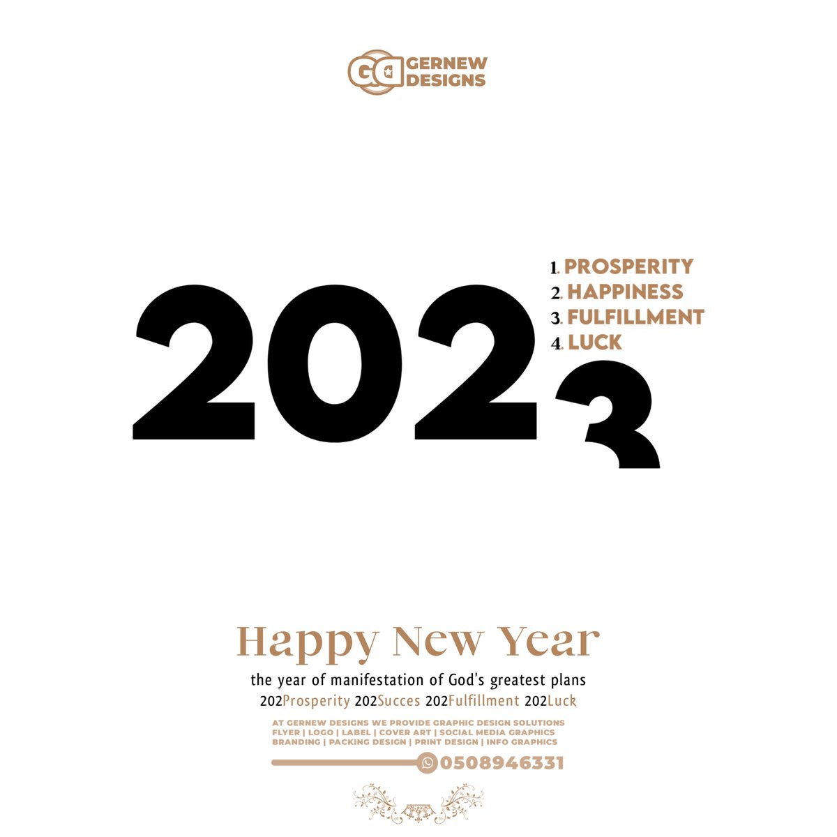itsgernew's tweet photo. May this year be a time of growth, joy, and fulfillment, as we manifest God's highest purpose for our lives.#newyear
#logodesign #labeldesign #flyerdesign #posterdesign #birthdayflyerdesign #printdesign #coverart #socialmediagraphics #packagingdesign #weddinginvitation https://t.co/kAuR8nC9jC