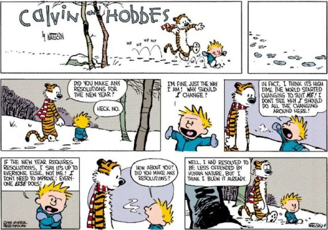 Did you make any New Years resolutions? #HappyNewYear2023 #CalvinandHobbes