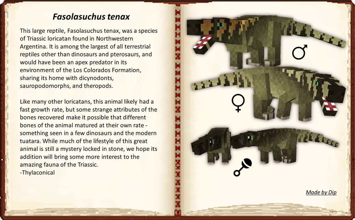 FossilsRevival's tweet image. Desmatosuchus spurensis & Fasolasuchus tenax!
#MinecraftModding #Minecraft #Blockbench
WE'RE SPOILING YOU GUYS A LOT TODAY!!!