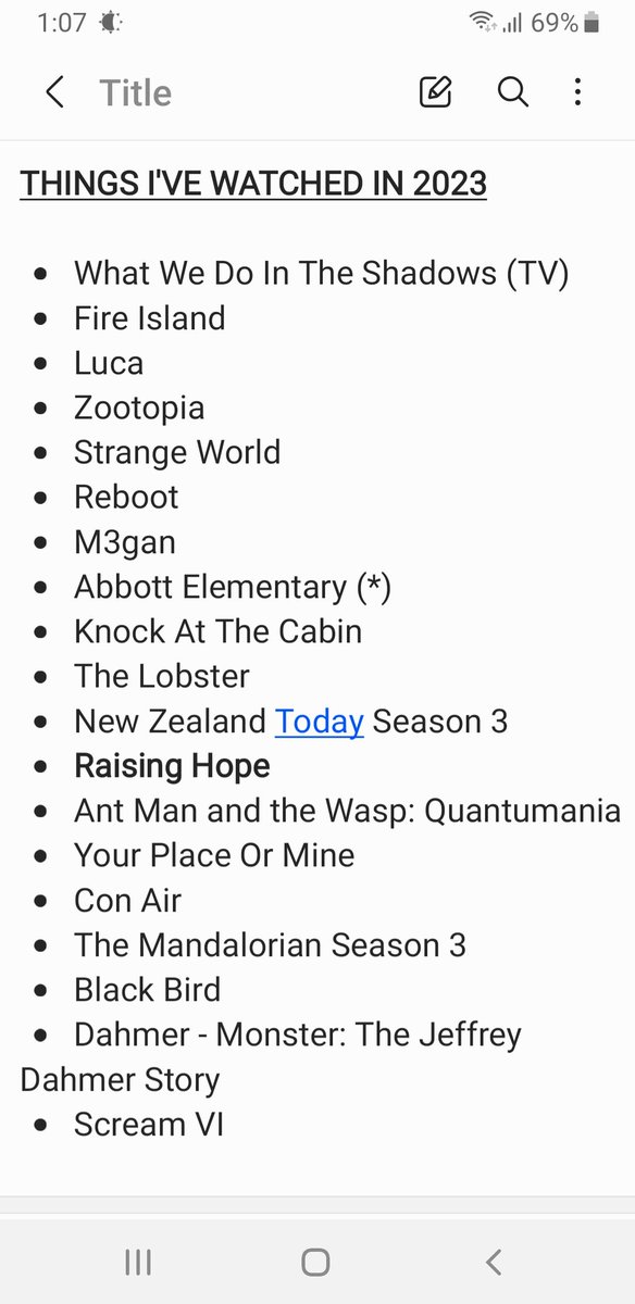 ErnieMackinlee's tweet photo. Happy New Year! Here's everything I watched in 2023 - much shorter list than the previous two years for some reason https://t.co/J6C91ERMEf