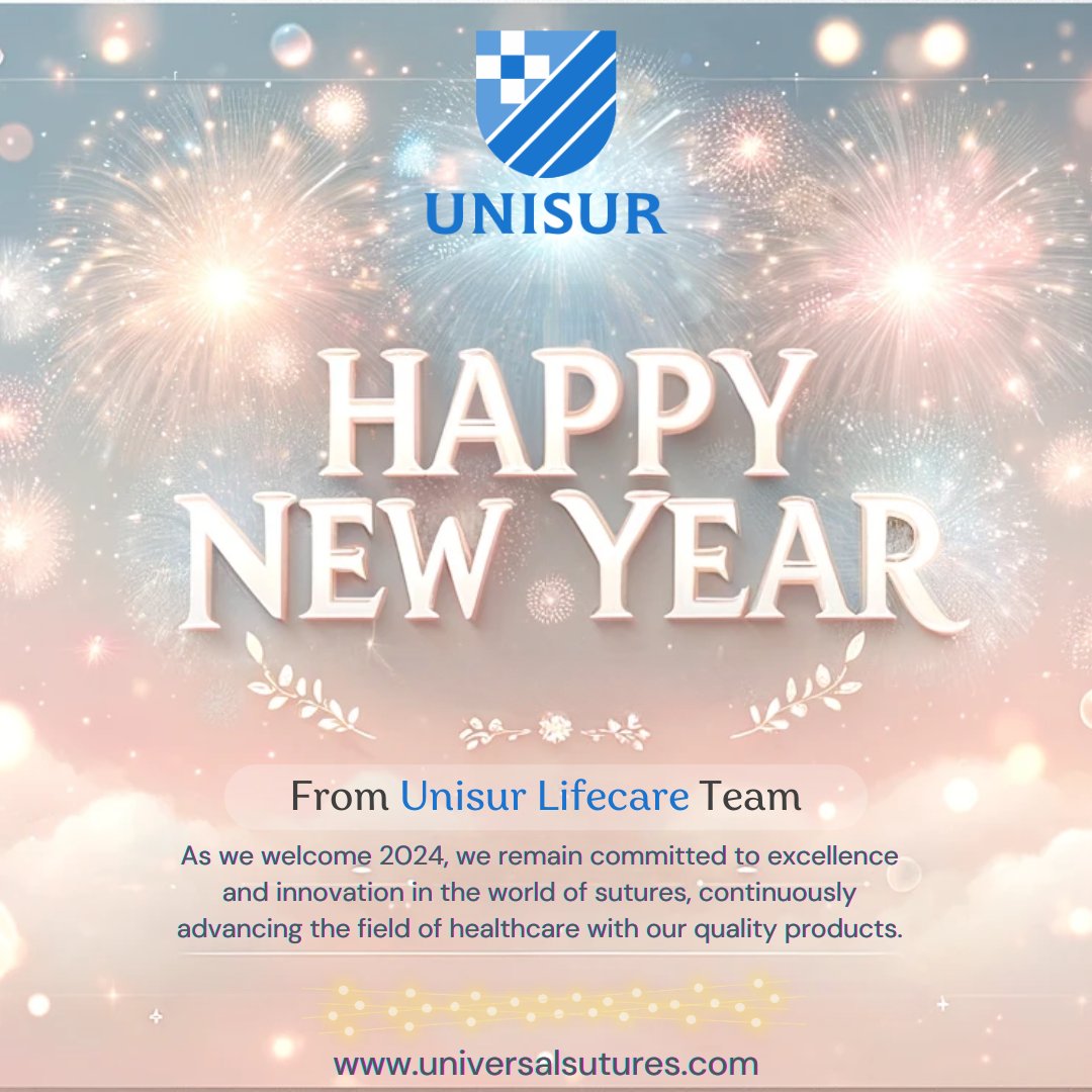 universalsuture's tweet photo. As we welcome 2024 🎉, we remain committed to excellence 🌟 and innovation 💡 in the world of sutures, continuously advancing the field of healthcare 🏥 with our quality products 🛠️. Together, let's heal and progress into a healthier future! 💖🙏
#HappyNewYear2024 https://t.co/k4gcj0lvIM