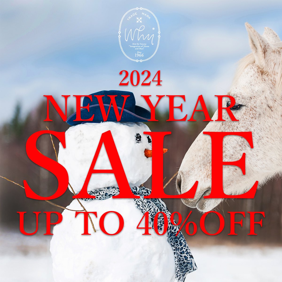 Whyharness's tweet photo. 【NEW YEAR SALEスタート！！】

あけましておめでとうございます。
公式オンラインストアにて、クリアランスセールがスタート致しました。

https://t.co/XZelaD65sh

ぜひご覧ください。
今年もWhyをどうぞよろしくお願いいたします！

#why #harness #sale #horse https://t.co/Kl8K1TaT5O