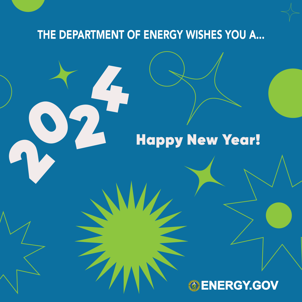 3...2...and 1. Happy 2024 everyone. Looking forward to another energetic year of deploying clean energy, advancing science & innovation, reaching more communities with energy solutions, and so much more. Let’s go.