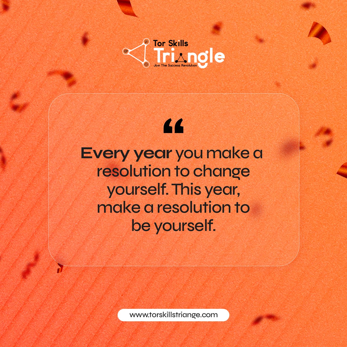 SkillsTor's tweet photo. کل عام وانتم بخیر
Every year you make a resolution to change yourself. This year
make a resolution to be yourself.
#newyearseve2024
#newera
#revolution
#welcome2024
#goodbye2023 https://t.co/CY0bUdaF2j