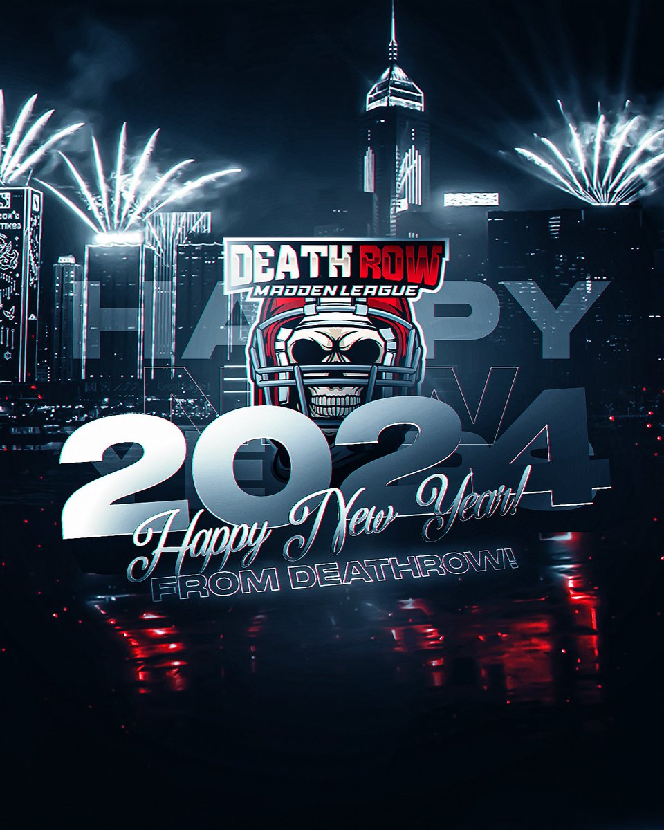 DeathRowLG's tweet photo. HAPPY NEW YEARS FROM DEATH ROW MADDEN LEAGUE!!

WE HOPE EVERYONE HAS A WONDERFUL 2024!!

#FranchiseNation #DeathRowLG #FixFranchise
@NeonSportz | @ORLOutlaws | @FixCFM https://t.co/1pUtHgymMZ