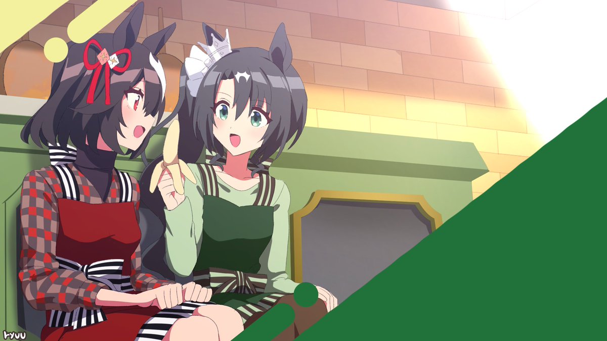 キタサンブラック(ウマ娘) ,サトノダイヤモンド(ウマ娘) 「昨日投稿した絵の1枚1枚置いておきます! ↓リプに続く」|ryuuのイラスト