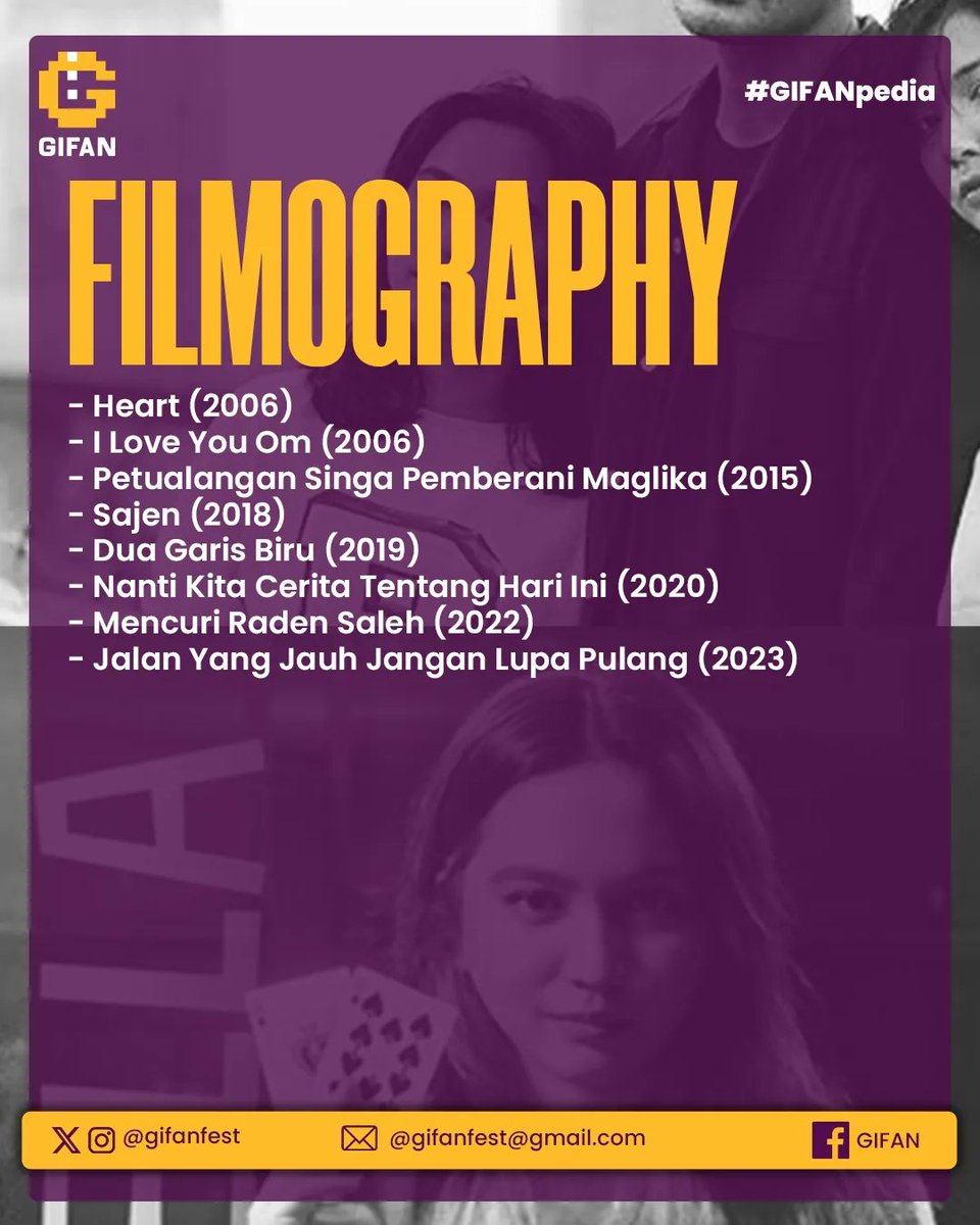 gifanfest's tweet photo. Selamat ulang tahun kak Rachel Amanda.
#gifanpedia #rachelamanda #actor #actors #film #filmography #horror #action #animation #gifan #gifanfest #filmfestival #festival https://t.co/j69KezDH8A