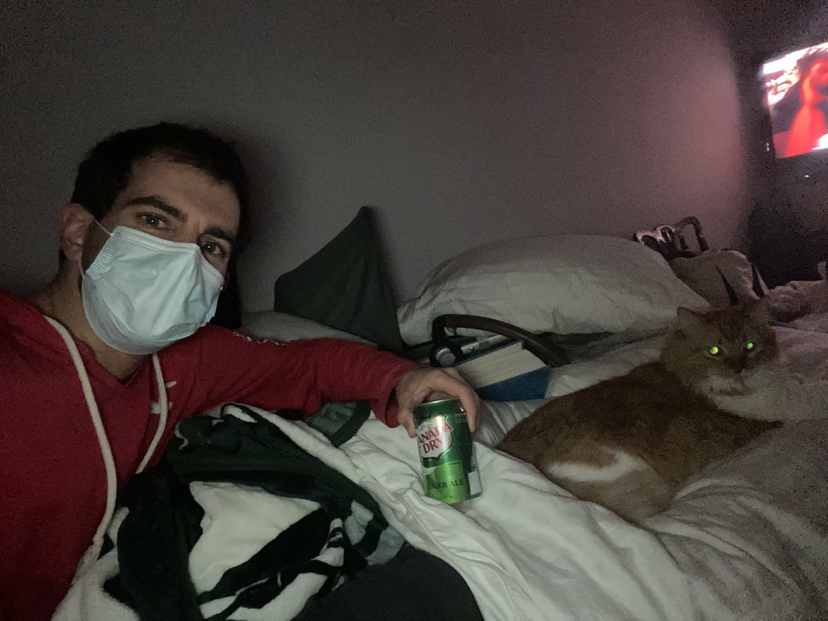 2 rooms from my wife, 1 room from my daughter, next to our cat unafraid of my Covid. #HappyNewYear2024