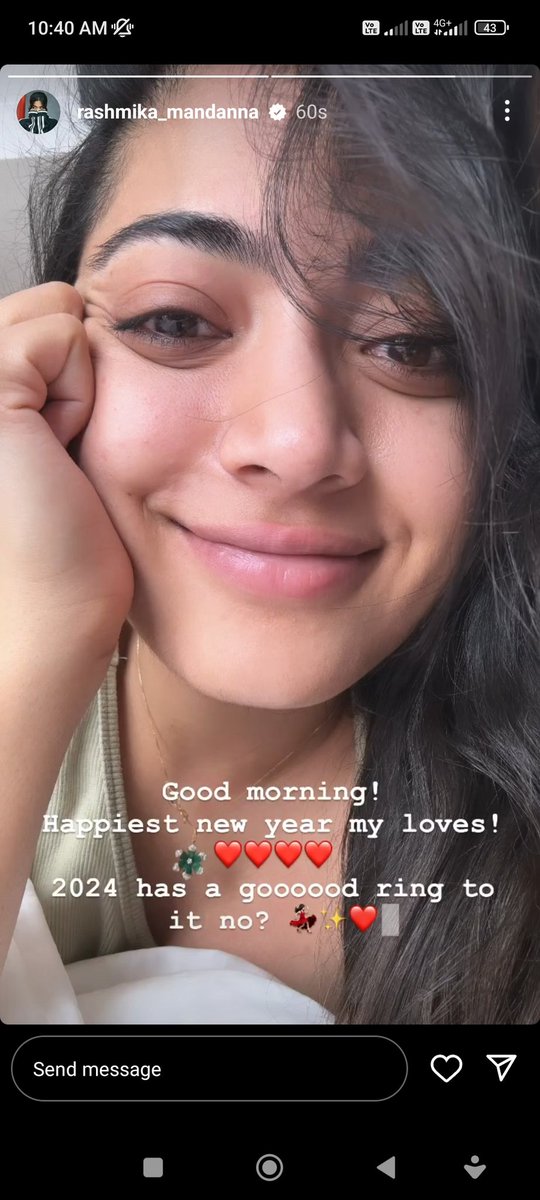 Queen @iamRashmika wishing a Very Happy New Year to everyone ❤️🥳🥳🥳❤️❤️ #RashmikaMandanna #Rashmika #2024NewYear