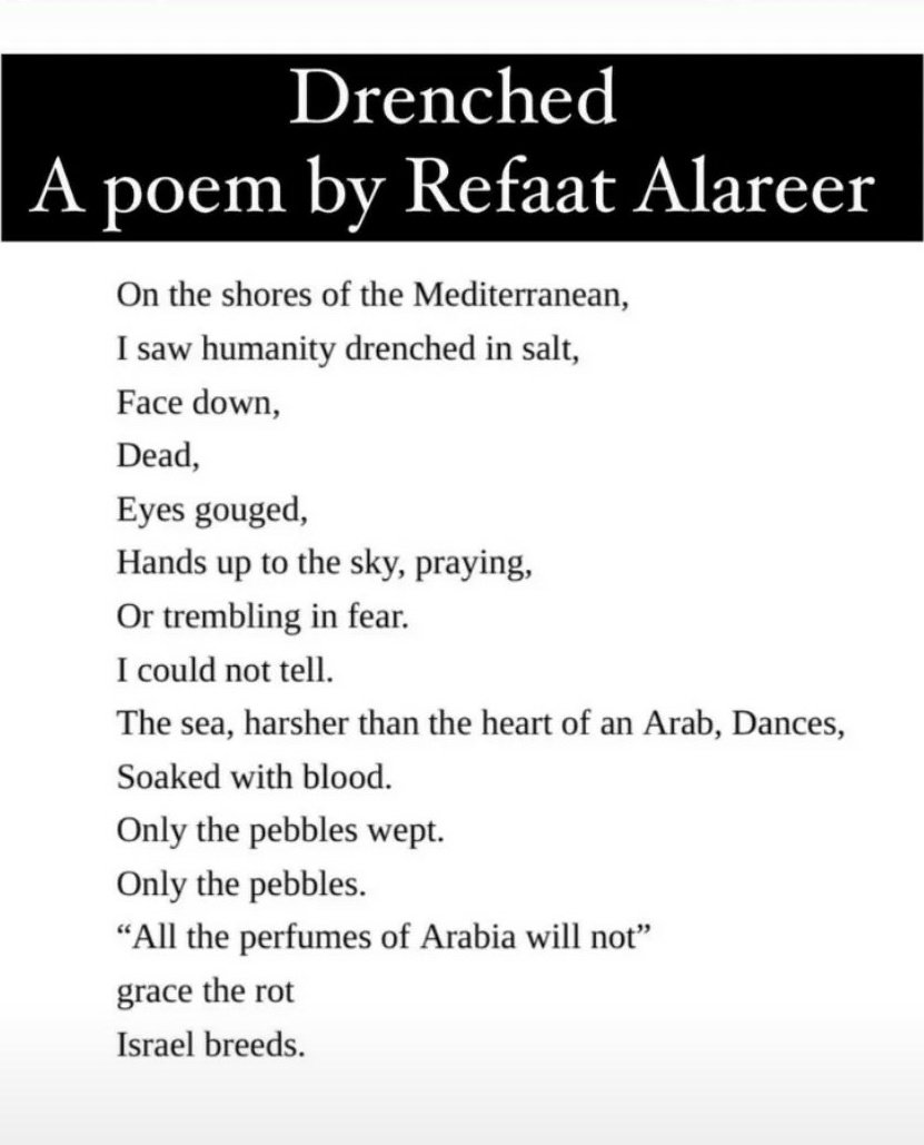 The first daybreak of the year, over the Mediterranean. The final poem Refaat Alareer wrote before he was murdered by Israel.