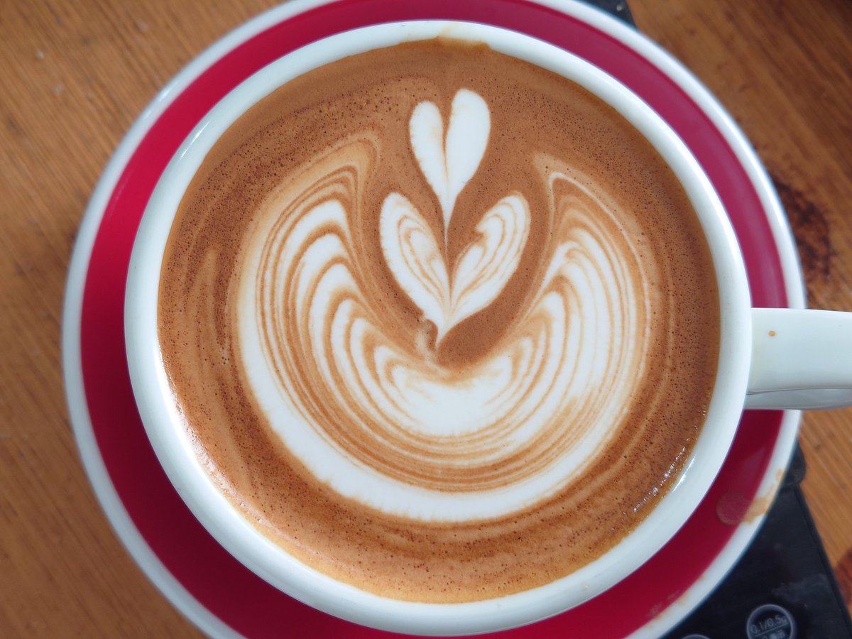 tooth190's tweet photo. ラテアート 描き初め
#ラテアート #ラテアート練習中 #breville_bes920 #7ozカップ #rattleware #latteart #espresso https://t.co/hB6lb8loGI