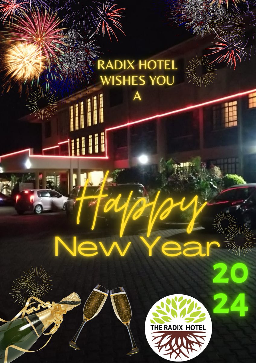 HAPPY NEW YEAR!!!!
The Radix Hotel Home away from Home. #TheRadixHotel #Karen #Nairobi #Hotel #Restaurant #Accommodations #Swimming #Gardens #Events #Conference #conferencehalls