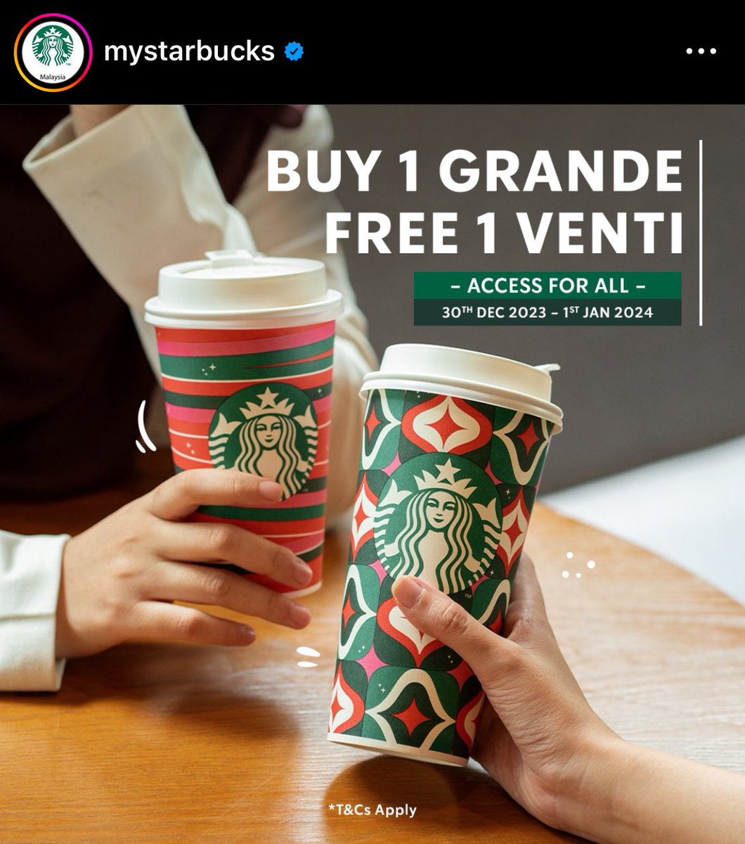 arxxxxmand's tweet photo. Buy 1 grande free 1 venti??? Guess who will be queuing. Not me, but i know who. 👀 https://t.co/WIrY2Hzazn