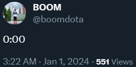 Hajadlo's tweet photo. @boomdota Starting your year at a sus time, sir. https://t.co/5Os3WOUGe6