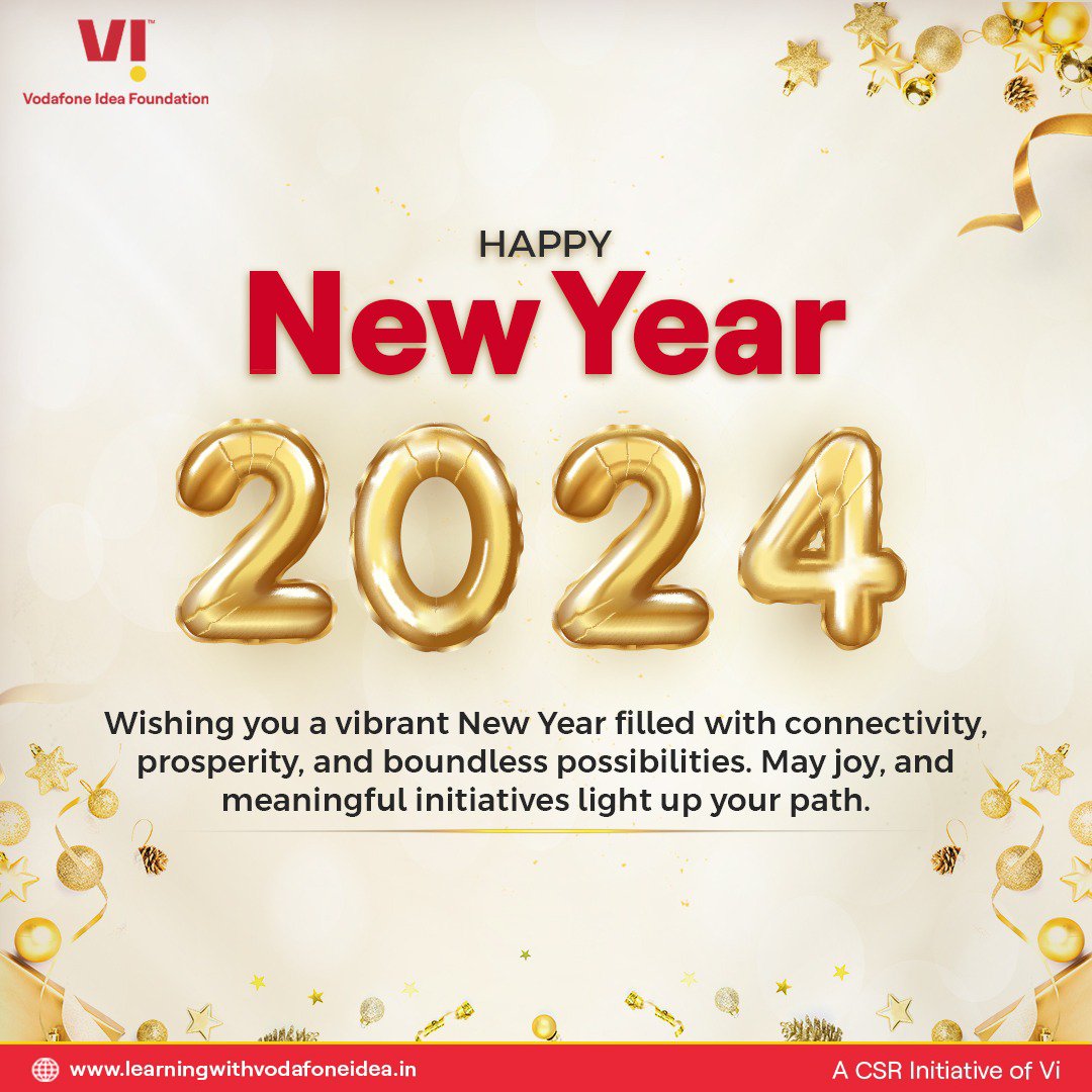 Wishing you all a very #HappyNewYear filled with joy, laughter, and endless possibilities! May each day bring you closer to your dreams and aspirations. Here's to new beginnings, fresh opportunities, and a year brimming with success. #LearningWithVodafoneIdea #newyearwishes