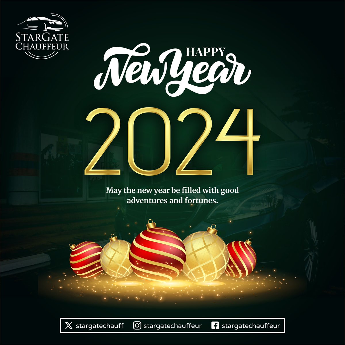 Cruising into the New Year with top-notch chauffeur service and smiles on the road! 🚗✨ 
Here’s to a journey filled with joy and luxury 🥂 

Happy New Year 🎆❤️

#stargatechauffeur #chauffeurinlagos #carhirelagos #happynewyear2024