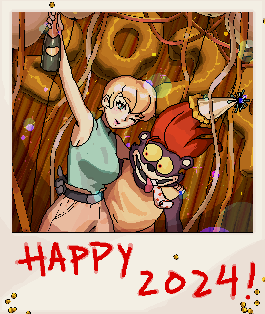 Melody + Rocky (Rocky Rodent) happy new year! wishing everyone a good 2024 🌟