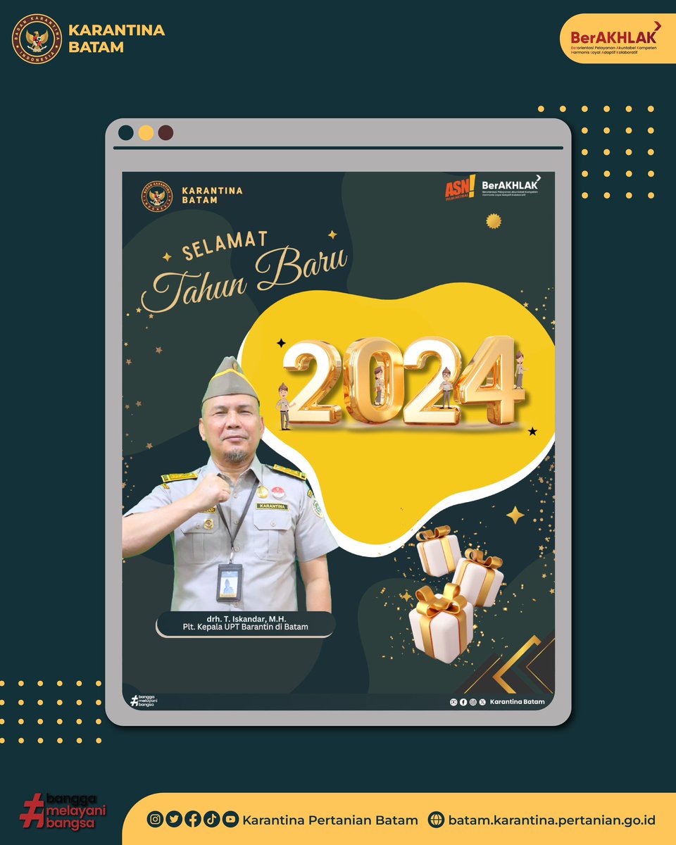 bkpbatam's tweet photo. Bunga dahlia berdaun kuncup
Tumbuh subur di dalam goa
Tahun lama segera ditutup
Tahun baru dibuka dengan doa.

Selamat Tahun Baru 2024 🎉🎉
.
#ThankYou2023 #Welcome2024
Karimin #SapaPagi
#KarantinaKepulauanRiau
#KarantinaBatam https://t.co/YHIIggnWon
