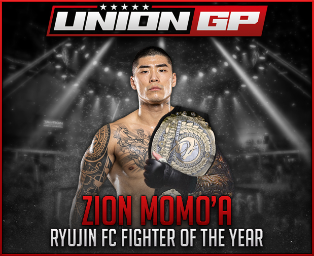 Union_GP's tweet image. With 85.7% of the votes, the 2023 Ryūjin FC Fighter of the Year Award goes to Zion Momo'a!