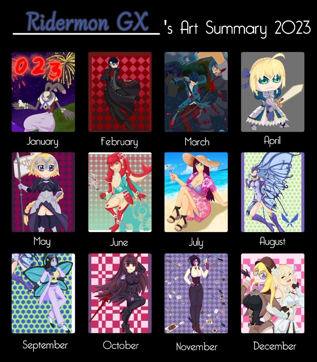 RidermonGX's tweet photo. My Art summary 2023 😅

#digitalart #artsummary2023 https://t.co/hA8mXUsOZE