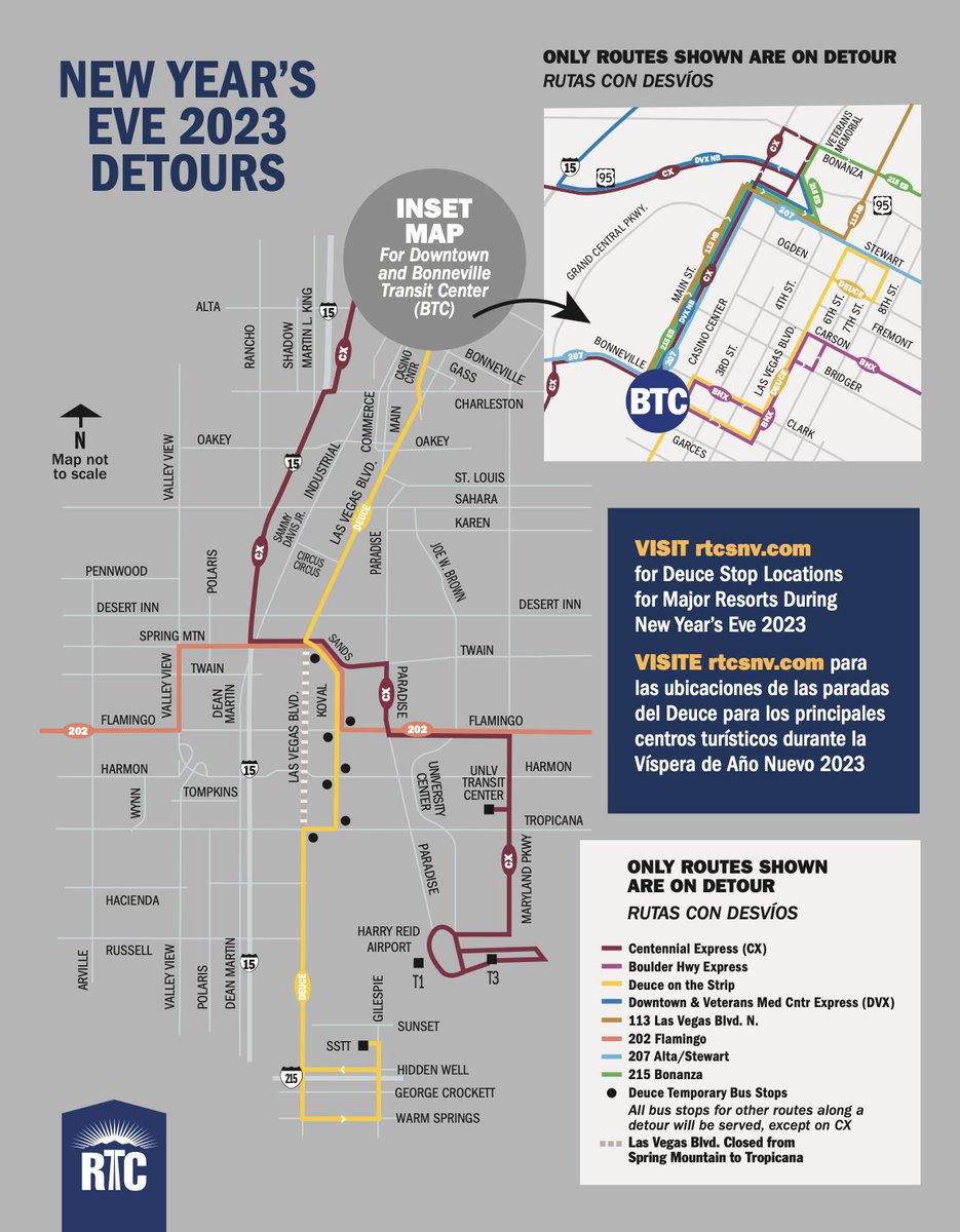 The @RTCSNV is offering free rides on all 39 routes from 6 p.m. on New Year’s Eve until 9 a.m. on New Year’s Day; several additional routes will run on a 24-hour schedule or with extended hours. 📲Additional details here: rtcsnv.com/NYE2024