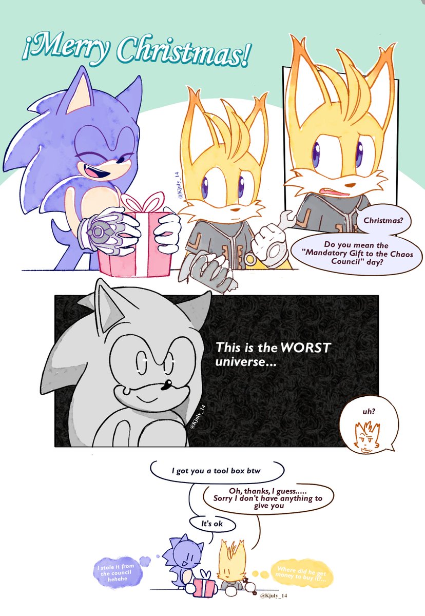 December is not over yet!!!!!!!!!!!!!!!
I hope you like this mini comic, better late than never jsjss.
And Happy New Year to everyone uwu✨

#TailsNine #MilesTailsPrower #tails #SonicTheHedeghog #SonicPrime #sonicfanart #sonicart #soniccomic