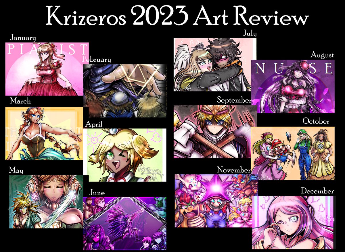 End of 2023 Art Review! My best pieces of each month!
Going to be posting each drawing in this thread and going over em so if ya read all of em thats cool and you’re cool thanks <3 
#ArtReview #EndofYear 
Thread (1/14)