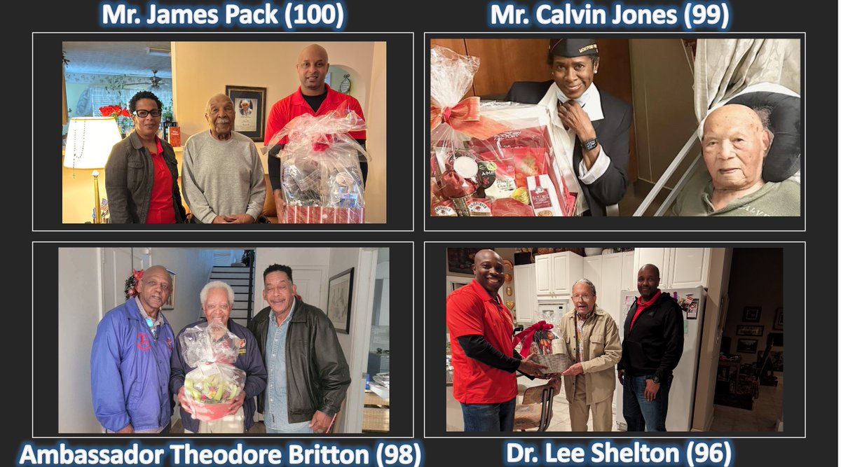 OfficialNMPMA's tweet photo. Atlanta Chapter 5 is honored to close the year by celebrating our Montford Pointers: James Pack (100), Calvin Jones (99), Ambassador Theodore Britton (98), Dr. Lee Shelton (96). Thank you for your heroic service and for continuing to inspire us all. Happy New Year!!! https://t.co/UWLUzrTfUz