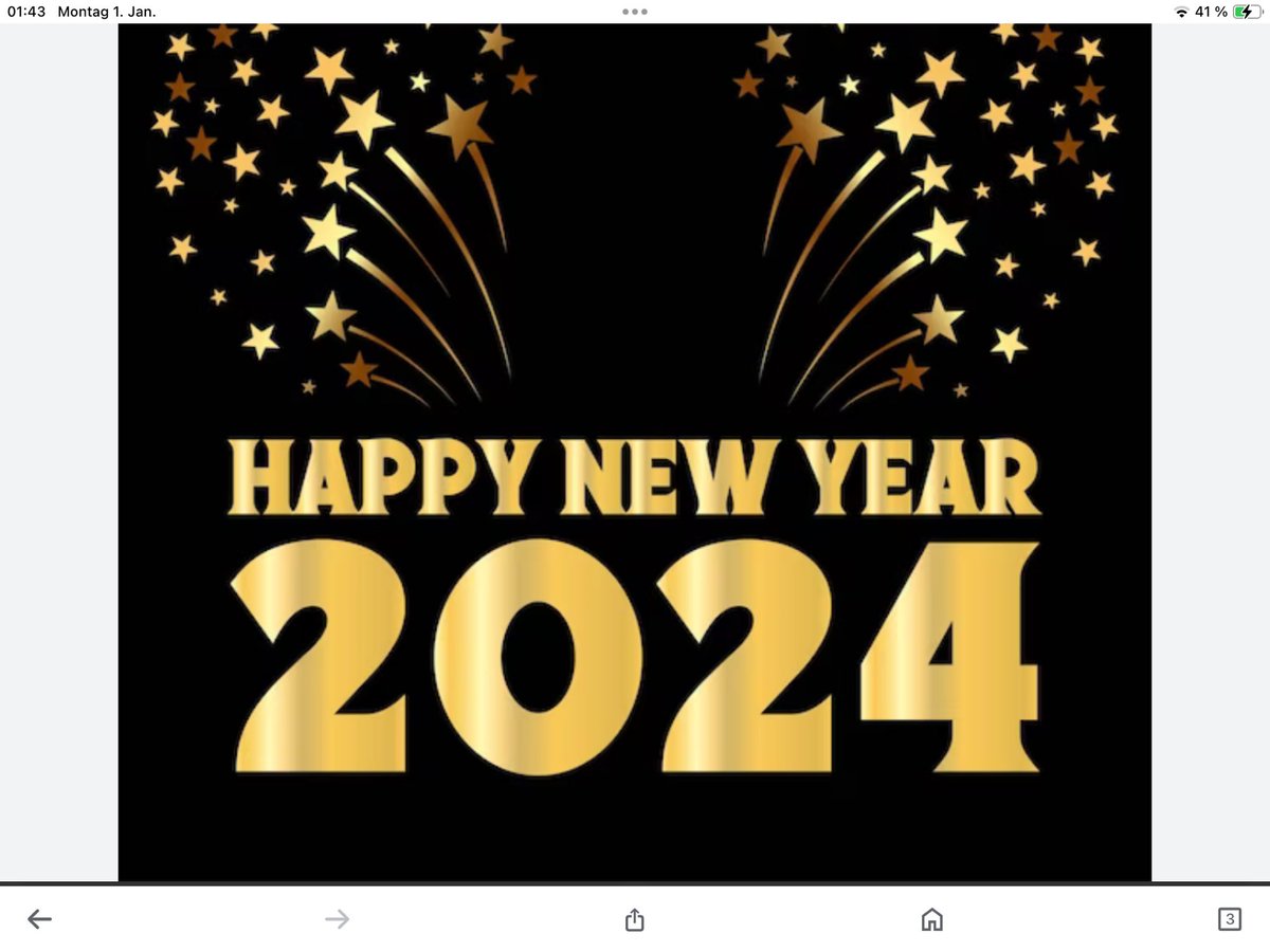 Birgit72588206's tweet photo. Happy new year to all of you. Wish you a wonderful 2024 ❤️🥂🥂 https://t.co/PyBFjM89tY