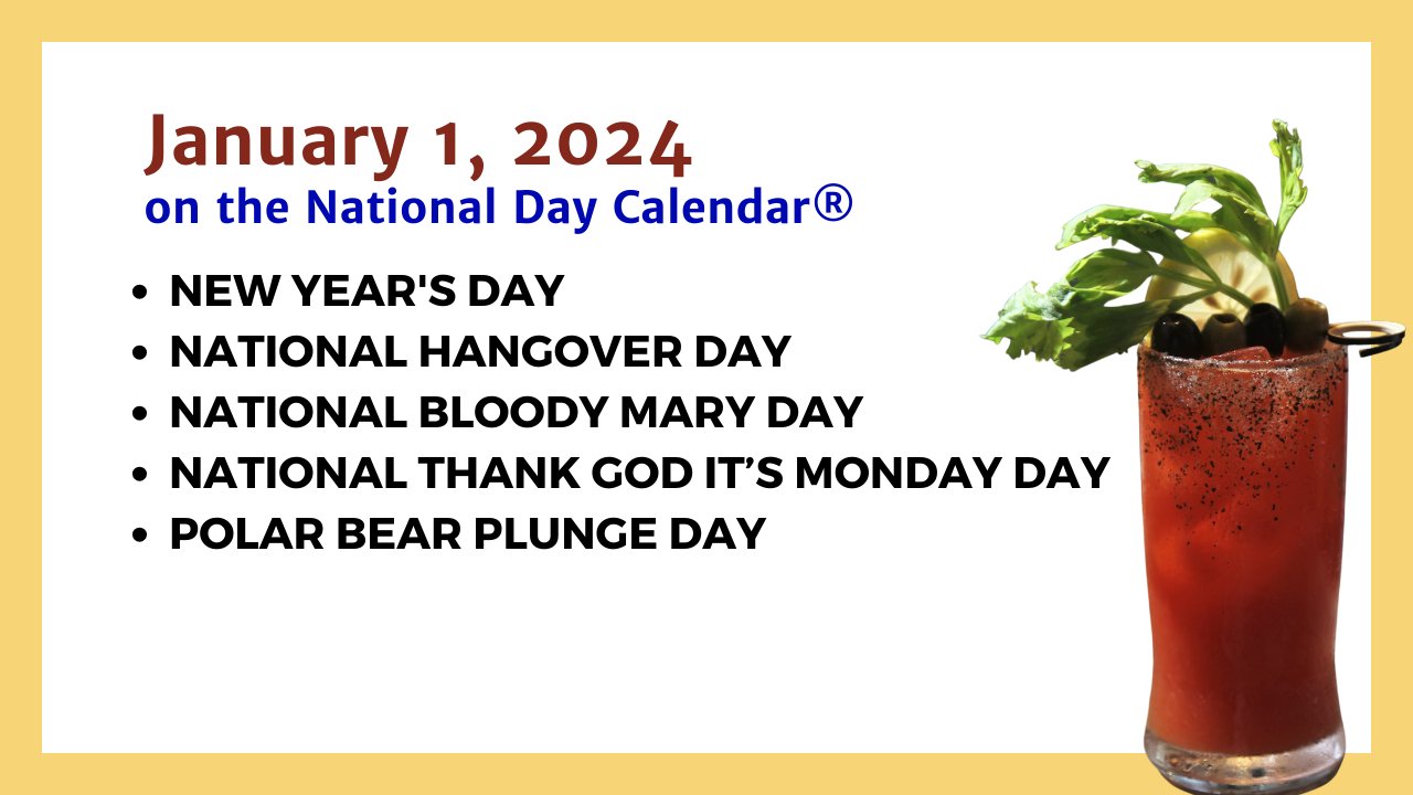 POLAR BEAR PLUNGE DAY - January 1 - National Day Calendar