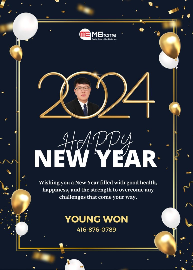 RealtorWon's tweet photo. Happy New Year 2024! 🎉✨ Wishing everyone a year filled with joy, success, and new beginnings. May this year bring us closer to our dreams and aspirations. Cheers to a fresh start! 🥂 #HappyNewYear2024 #NewBeginnings #DreamsAndAspirations #youngwon #토론토부동산... https://t.co/mMgkuo8Ii8