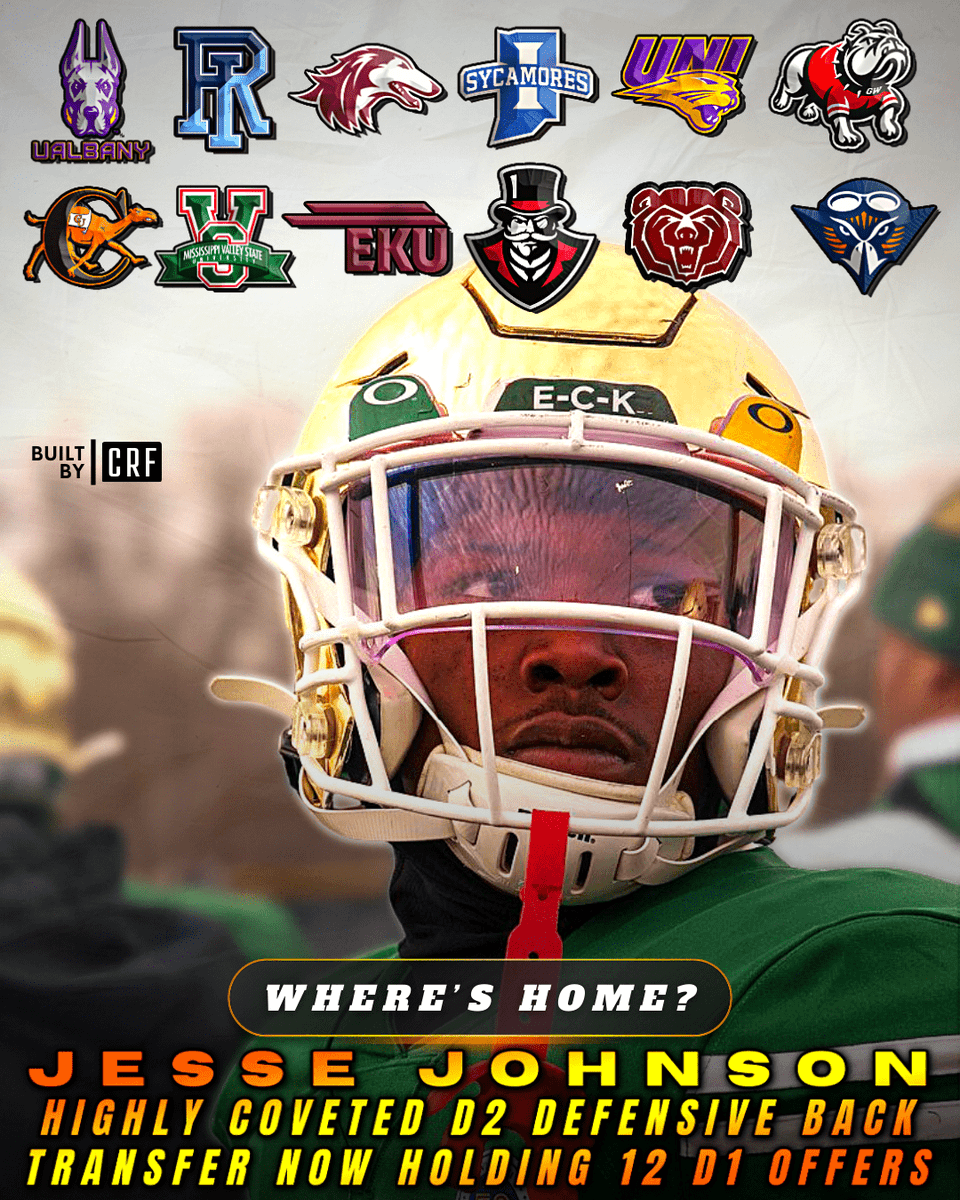 BuiltbyCRF's tweet photo. 𝙒𝙃𝙀𝙍𝙀 '𝙎 𝙃𝙊𝙈𝙀 ?

Portal News: Hot, 🔒🔽 D2 CB in the transfer portal has 1⃣2⃣ D1 offers.

Interested to see where Jesse Johnson goes.  The CB from Columbus, OH will have 2 years of eligibility remaining.

@1jessejohnson_ @D1RecruitNation @247SportsPortal @AllenTrieu https://t.co/sXOfAXGwcV
