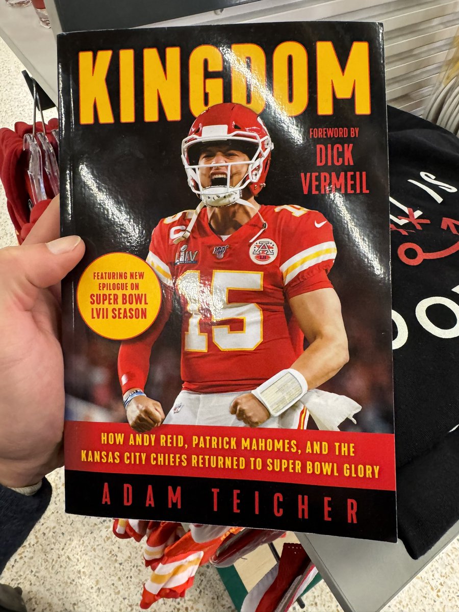 Fun little find at the <a href="/Fly_KansasCity/">Kansas City International Airport</a> airport on my way home from the game. Random book with my photo on it from SB LIV #ChiefsKingdom