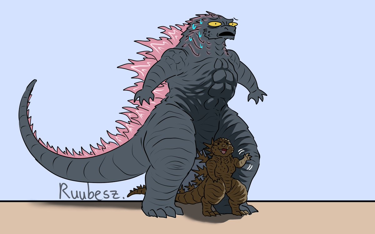 ruubesz's tweet photo. How to hide from Godzilla using his *ahem*... big BOO- chest! I meant chest!!!
Very effective!👍
(1/2)
#Godzilla #GodzillaMinusOne #GodzillaXKongTheNewEmpire https://t.co/xT606rlyKj