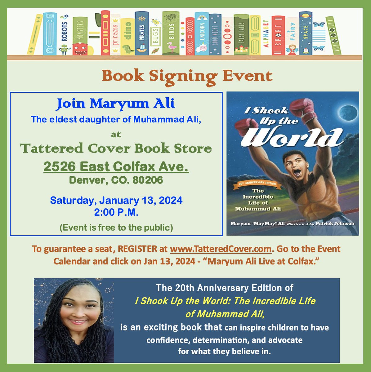 Join me at @TatteredCover Sat, Jan 13th at 2pm. Free registration for a seat (Colfax location in Denver Co.) eventbrite.com/e/maryum-ali-l… #Denver